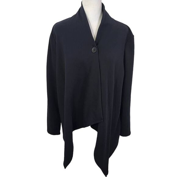 D&Co. Black Cardigan Size Small QVC Black Single Button Cardigan - Picture 1 of 7